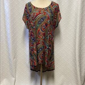 Azules size XL Paisley‎ Floral Print Women's Top soft stretch comfy casual
